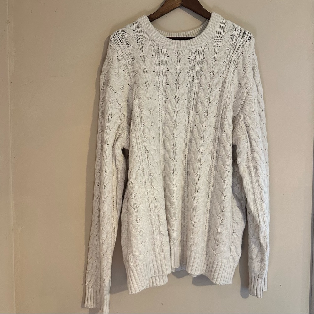 Goodfellow & Co. Classic Creamy White Cable Knit Sweater Men’s XL NWT